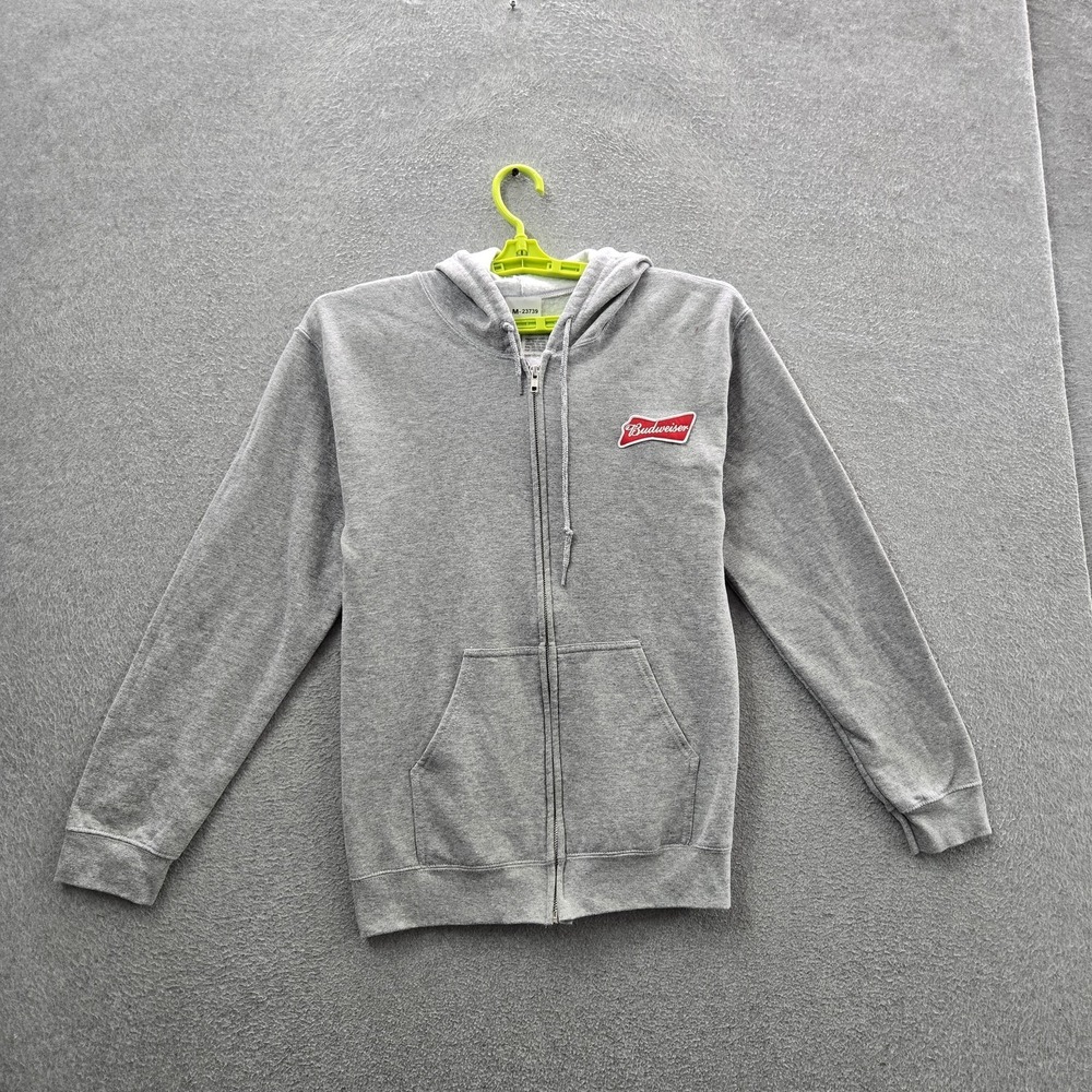 Budweiser Men Hoodie SMALL Gray Brew City King of‎ Beers Logo